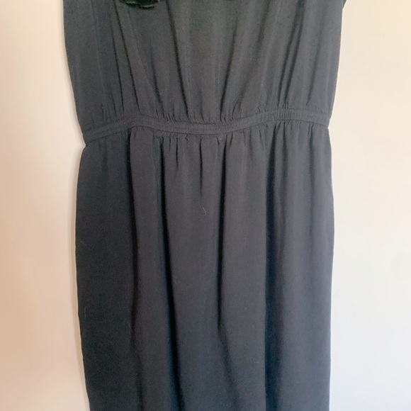 Black Summer Mini Dress with Ruffled Neck - Picture 3 of 6